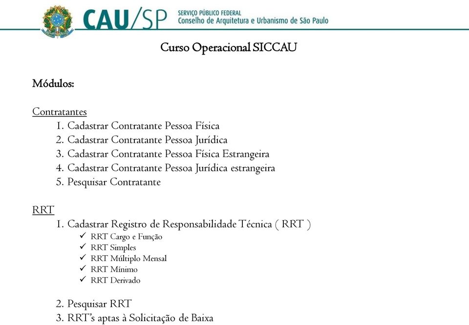 Pesquisar Contratante RRT 1.