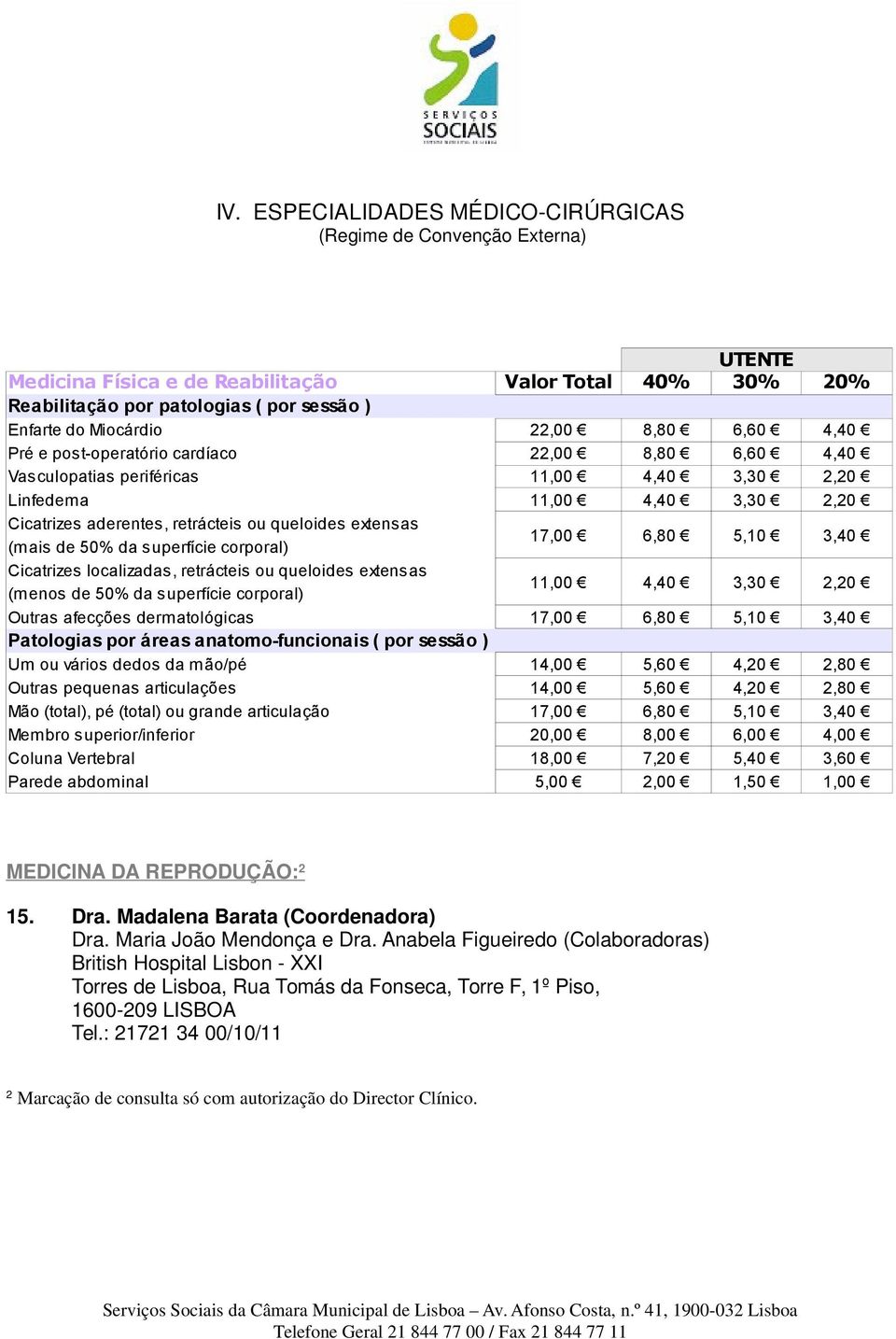 Cicatrizes localizadas, retrácteis ou queloides extensas (menos de 50% da superfície corporal) 11,00 4,40 3,30 2,20 Outras afecções dermatológicas 17,00 6,80 5,10 3,40 Patologias por áreas