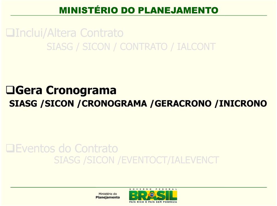 /SICON /CRONOGRAMA /GERACRONO /INICRONO