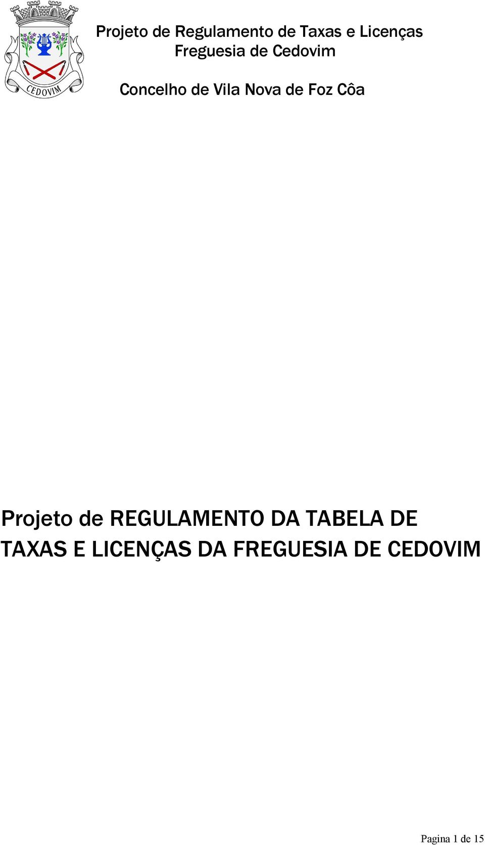 LICENÇAS DA FREGUESIA