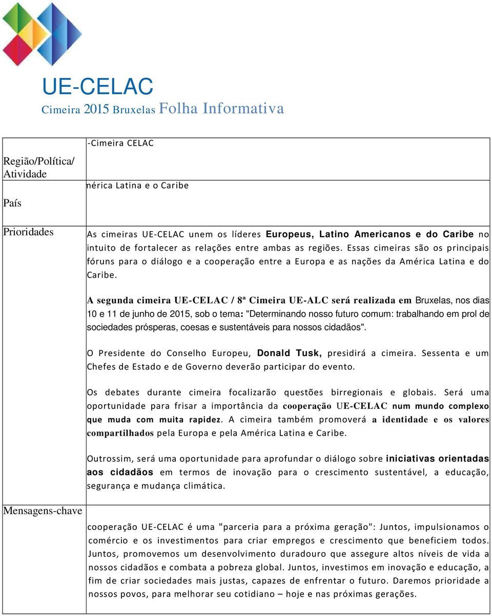 Essas cimeiras são os principais fóruns para o diálogo e a cooperação entre a Europa e as nações da América Latina e do Caribe.