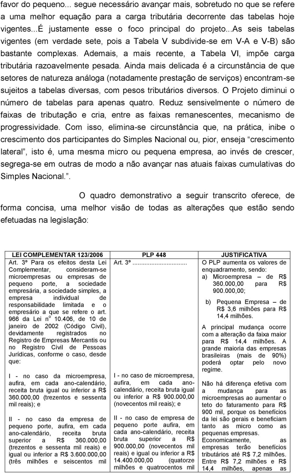 Aind mis delicd é circunstânci de que setores de nturez nálog (notdmente prestção de serviços) encontrm-se sujeitos tbels diverss, com pesos tributários diversos.