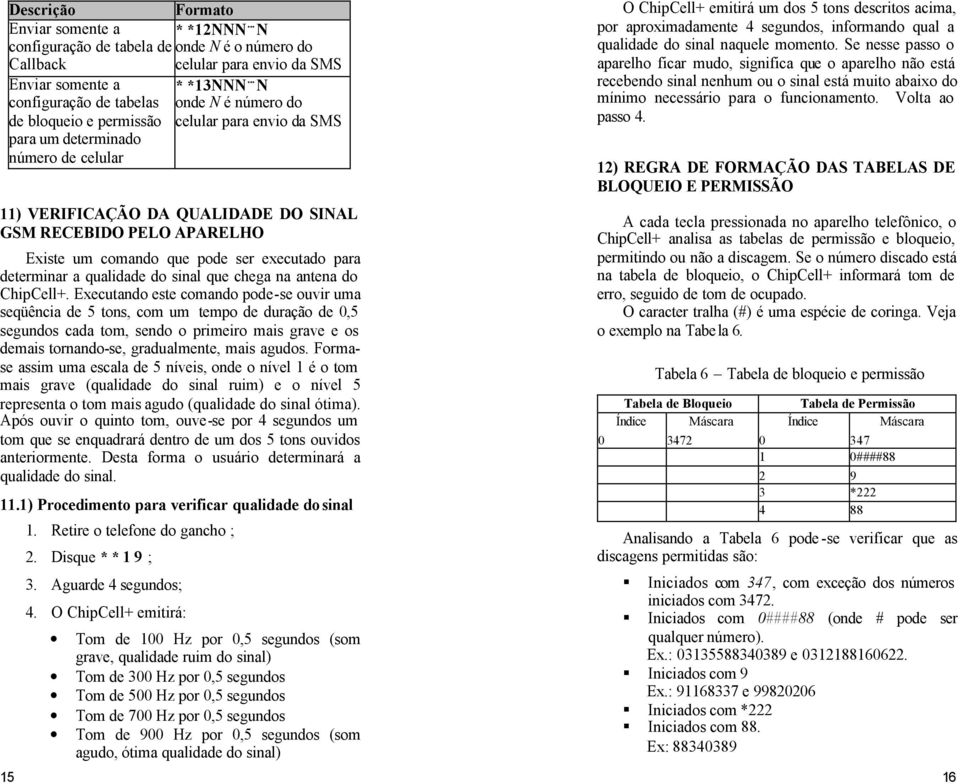 Existe um comando que pode ser executado para determinar a qualidade do sinal que chega na antena do ChipCell+.