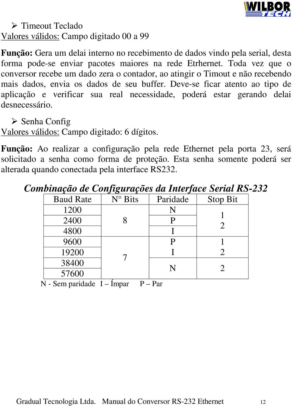 Deve-se ficar atento ao tipo de aplicação e verificar sua real necessidade, poderá estar gerando delai desnecessário. Senha Config Valores válidos: Campo digitado: 6 dígitos.