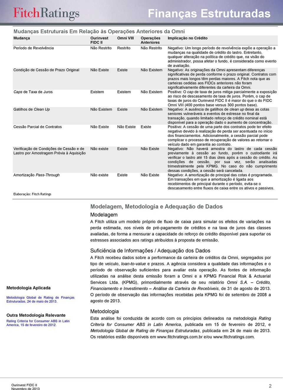 Entretanto, qualquer alteração na política de crédito que, na visão do administrador, possa afetar o fundo, é considerada como evento de avaliação.