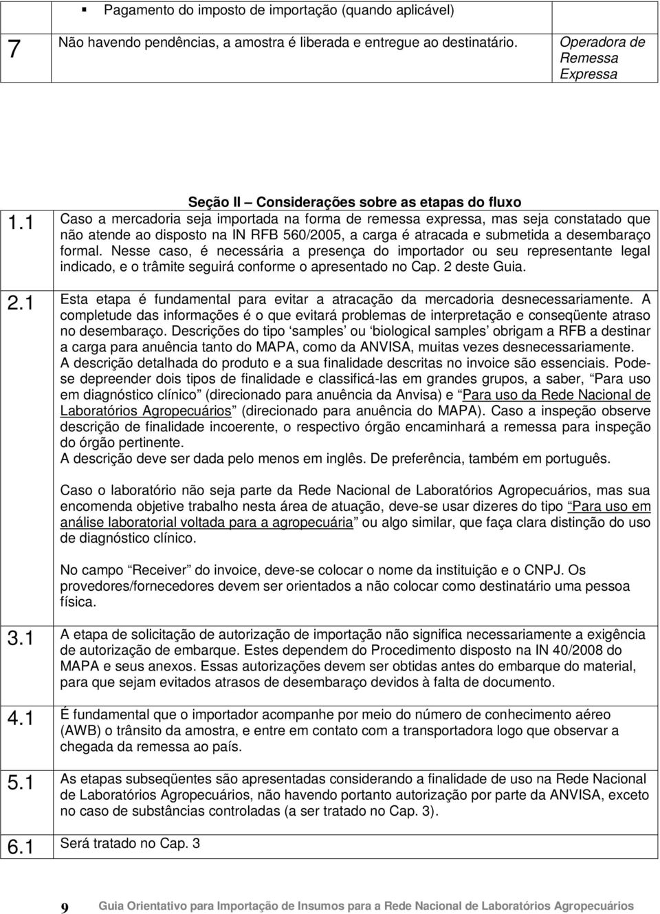 1 Caso a mercadoria seja importada na forma de remessa expressa, mas seja constatado que não atende ao disposto na IN RFB 560/2005, a carga é atracada e submetida a desembaraço formal.