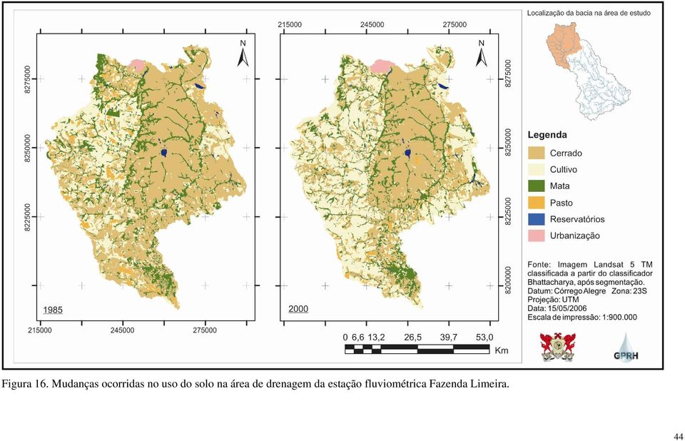 do solo na área de drenagem