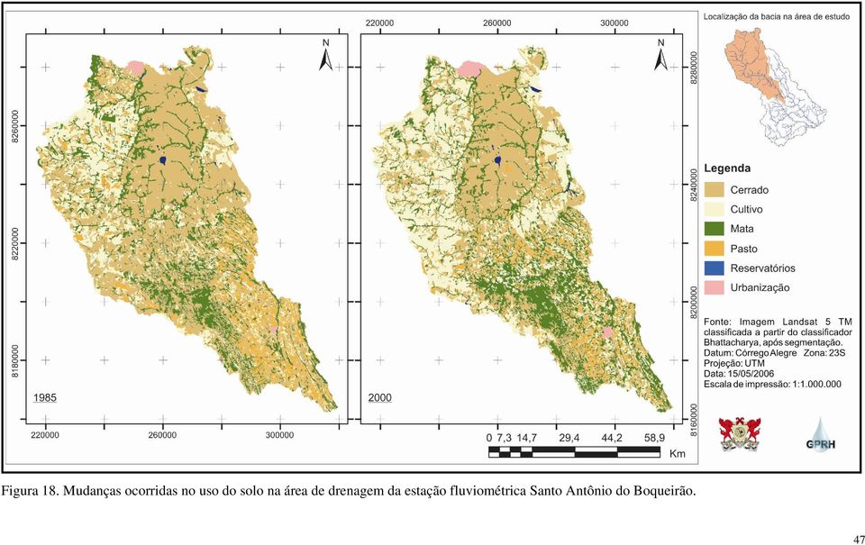 solo na área de drenagem da