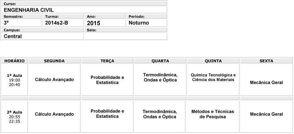 Materiais Mecânica Geral Cálculo Avançado Probabilidade e Estatística