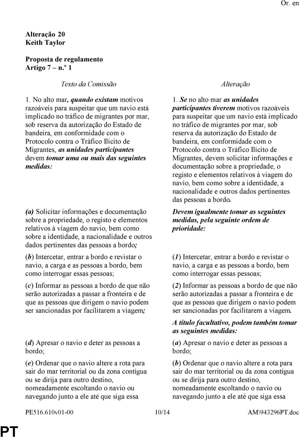 Protocolo contra o Tráfico Ilícito de Migrantes, as unidades participantes devem tomar uma ou mais das seguintes medidas: (a) Solicitar informações e documentação sobre a propriedade, o registo e