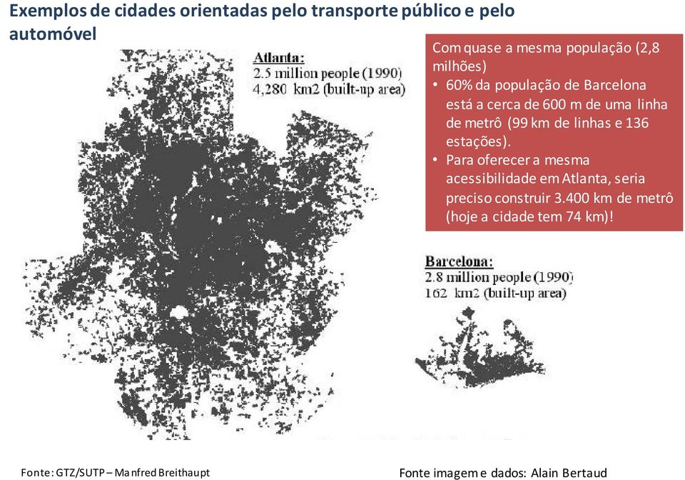 linhas e 136 estações). Para oferecer a mesma acessibilidade em Atlanta, seria preciso construir 3.