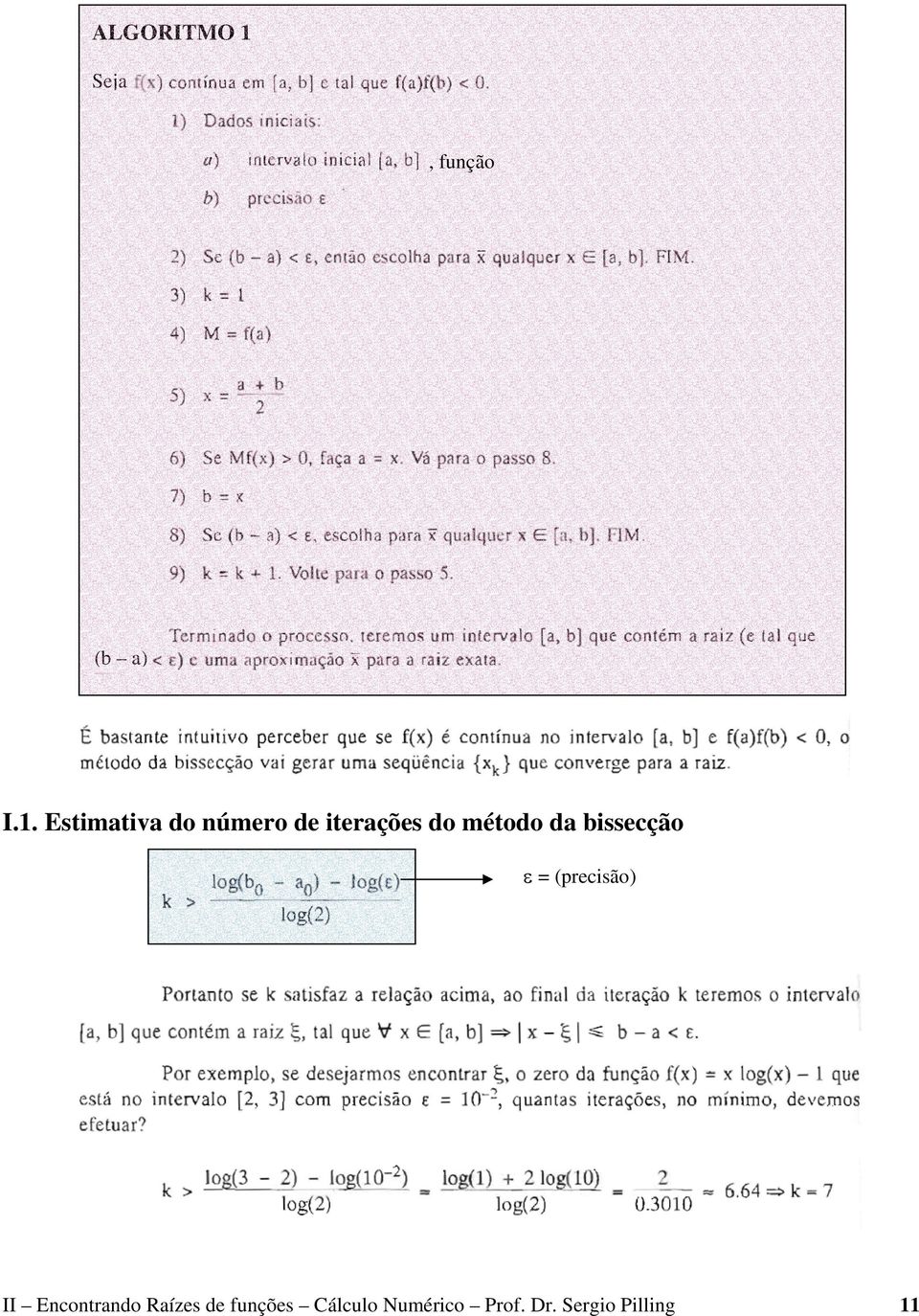 Estimativa do número de iterações do método da