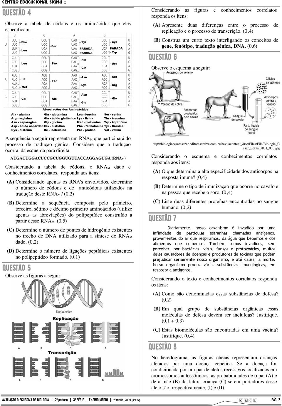 (0,4) Construa um curto texto interligando os conceitos de gene, fenótipo, tradução gênica, DNA.