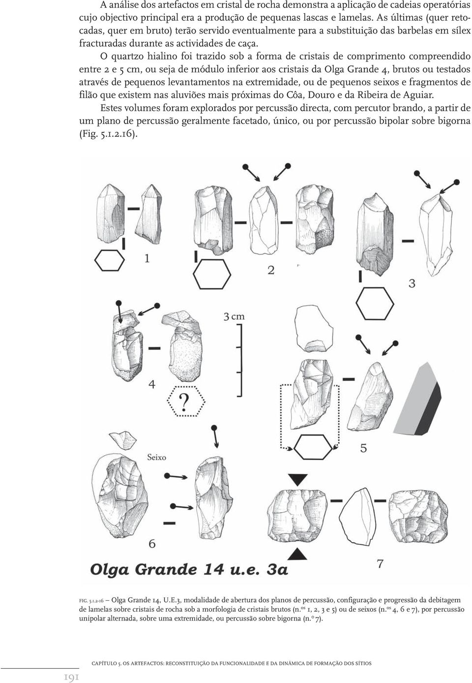 O quartzo hialino foi trazido sob a forma de cristais de comprimento compreendido entre 2 e 5 cm, ou seja de módulo inferior aos cristais da Olga Grande 4, brutos ou testados através de pequenos