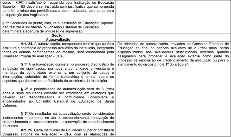 3º Decorridos 30 (trinta) dias, se a Instituição de Educação Superior não realizar a solicitação, o Conselho Estadual de Educação determinará a abertura de processo de supervisão.