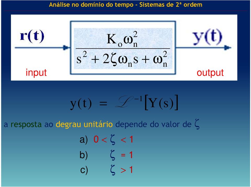 1 [ Y(s) ] a resposta ao degrau uitário