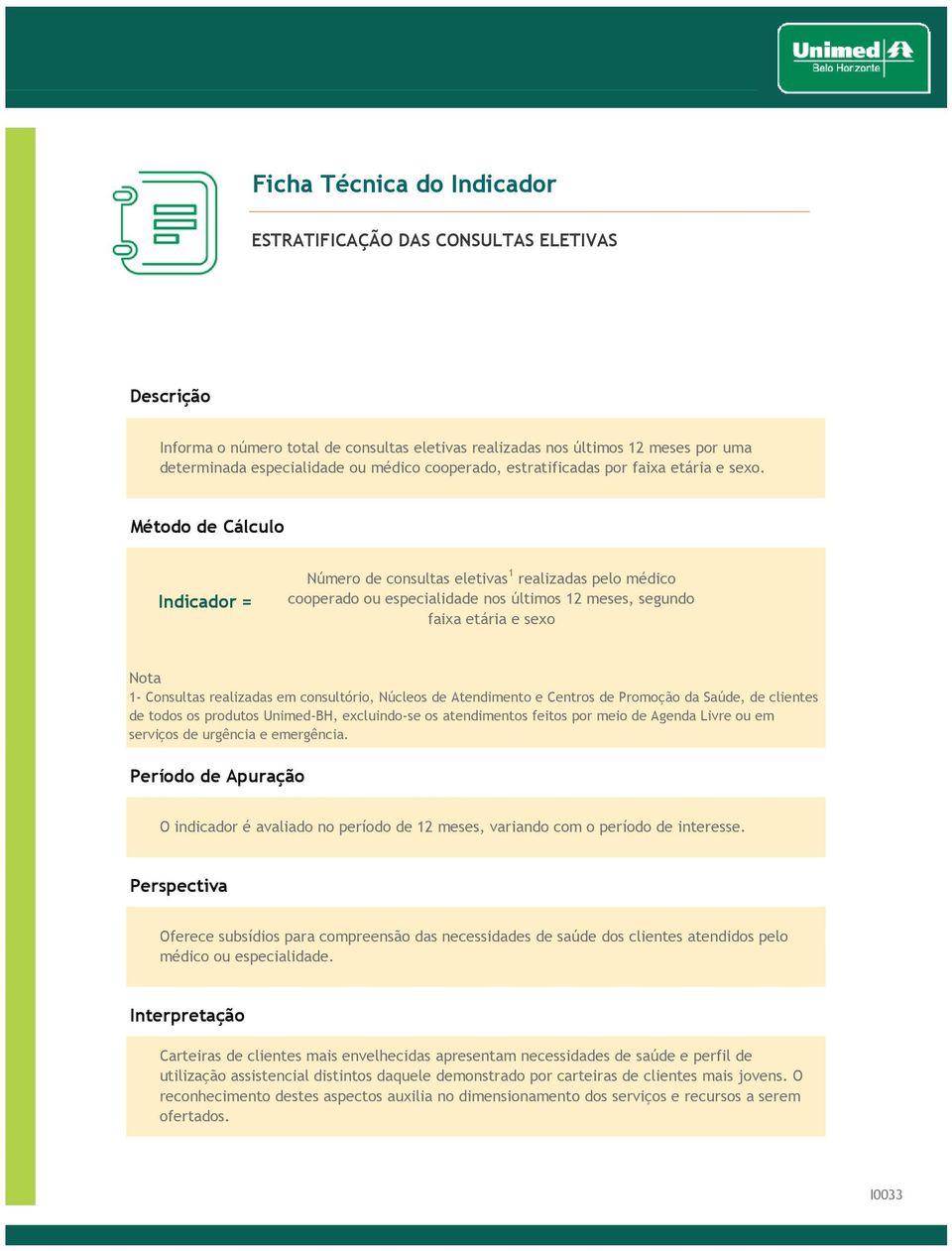 Número de consultas eletivas 1 realizadas pelo médico cooperado ou especialidade nos últimos 12 meses, segundo faixa etária e sexo 1- Consultas realizadas em consultório, Núcleos de Atendimento e