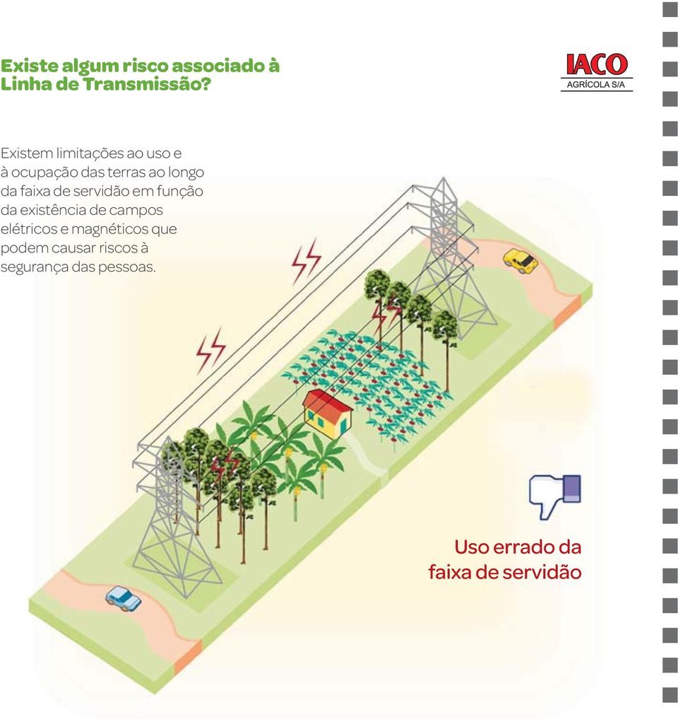 de servidão em função da existência de campos elétricos e