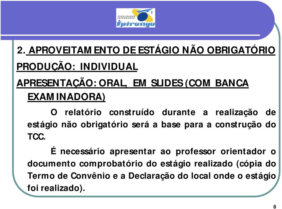 para a construção do TCC.