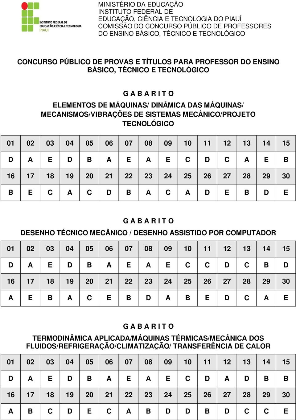 COMPUTADOR D A E D B A E A E C C D C B D A E B A C E B D A B E D C A E TERMODINÂMICA APLICADA/MÁQUINAS