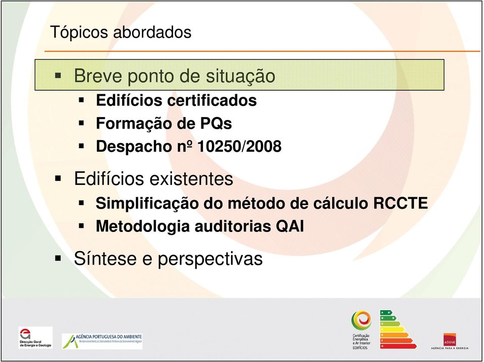 Edifícios existentes Simplificação do método de