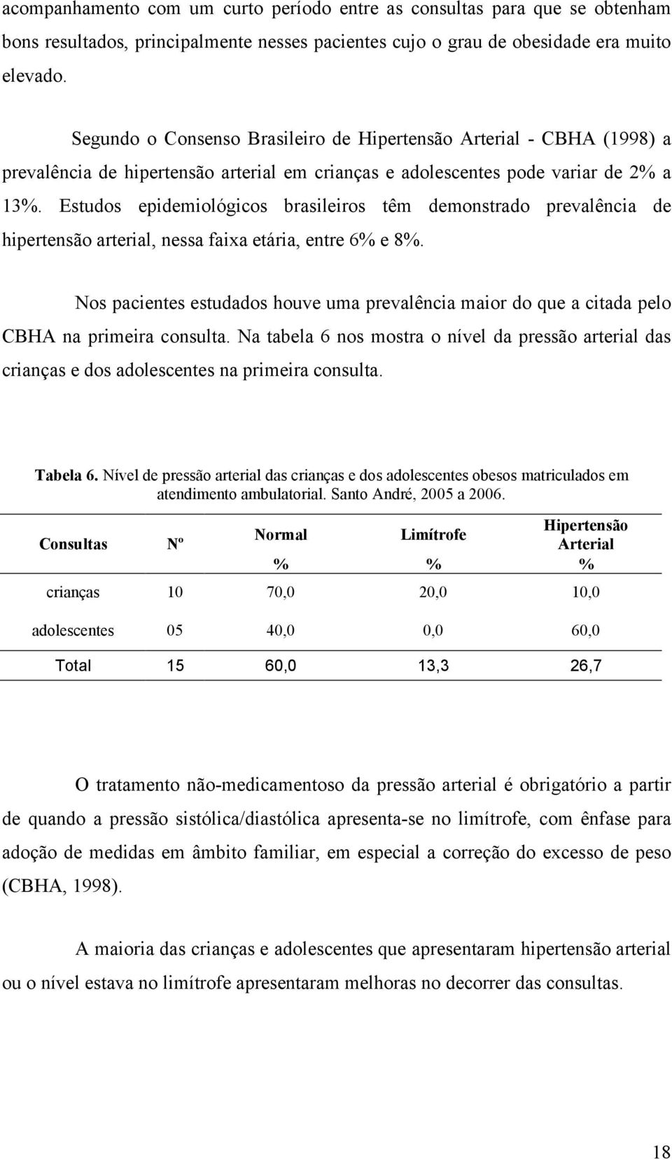 Estudos epidemiológicos brasileiros têm demonstrado prevalência de hipertensão arterial, nessa faixa etária, entre 6% e 8%.