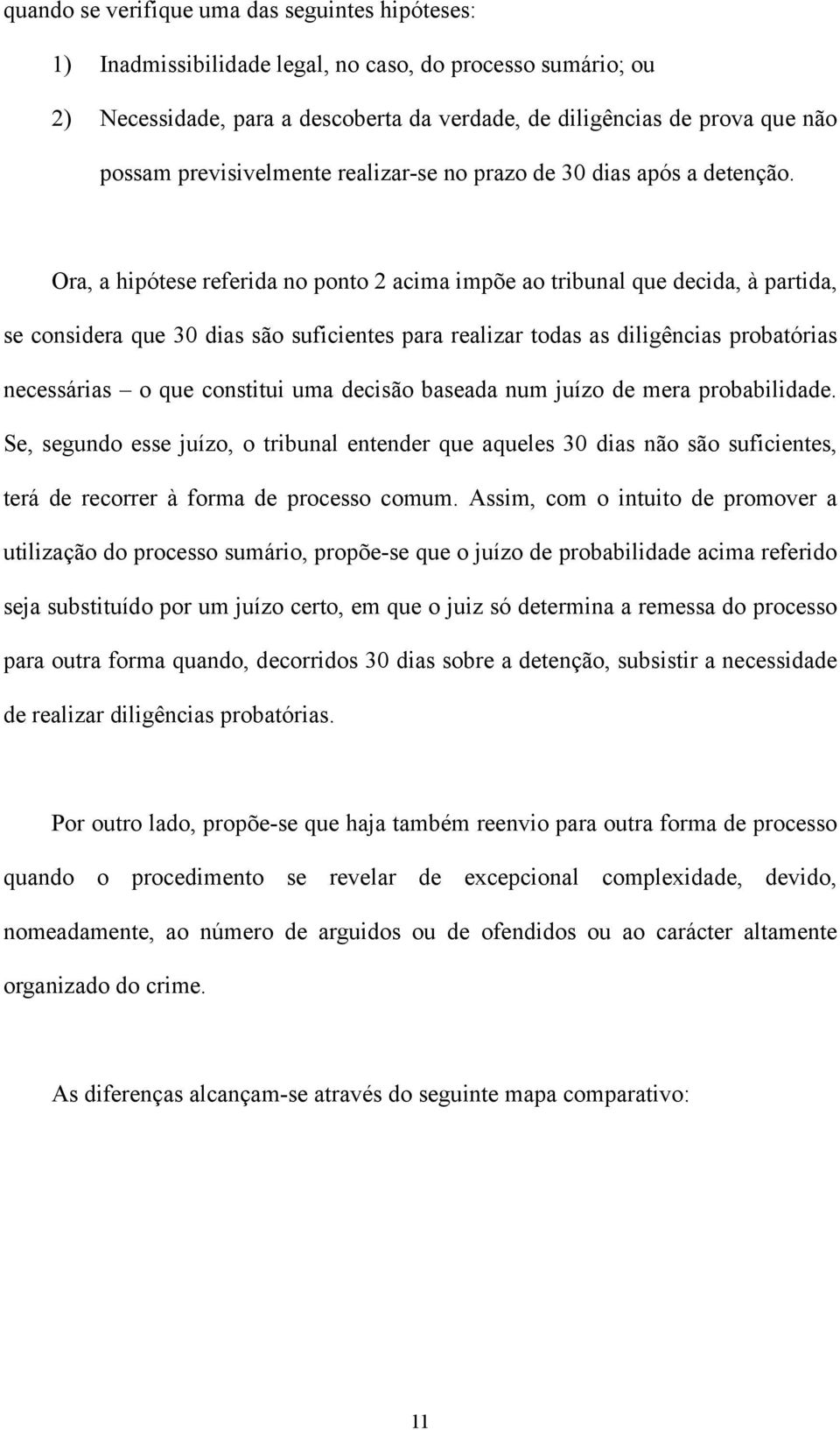 Ora, a hipótese referida no ponto 2 acima impõe ao tribunal que decida, à partida, se considera que 30 dias são suficientes para realizar todas as diligências probatórias necessárias o que constitui