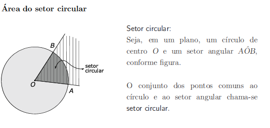 A área de um setor circular é diretamente proporcional ao comprimento do arco ou ao