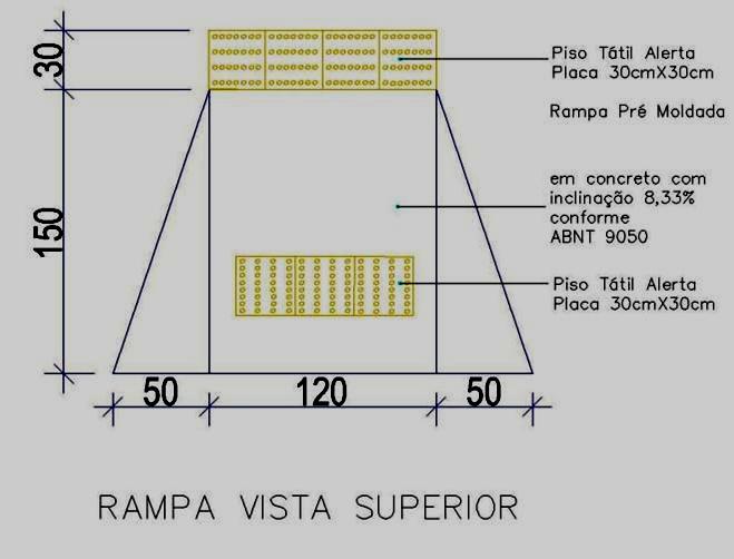 RAMPAS Conforme NBR 9050. Executada em concreto.