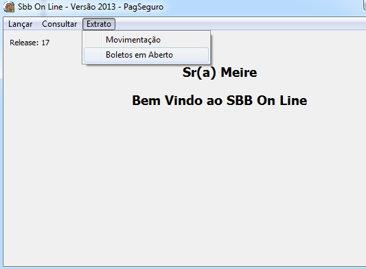 ~ 26 ~ BOLETOS EM ABERTO Para visualizar boletos em aberto clique em Extrato e depois em Boletos em Aberto. Veja na figura abaixo.