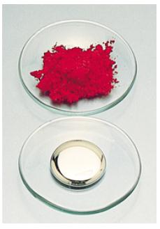 Gibbs CQ110 : Princípios de FQ Sulfeto de mercúrio II (HgS) é um mineral de coloração vermelha, como mostrado ao lado.