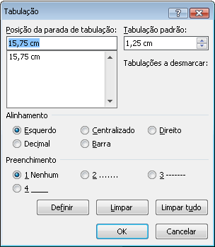 TABULAÇÕES As marcas de tabulação geralmente são usadas para a criação de índices. Veja o exemplo abaixo: Os elementos da Janela do Word XP... 02 Desvendando o teclado.