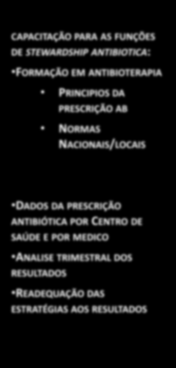 CAPACITAÇÃO PARA AS FUNÇÕES DE STEWARDSHIP ANTIBIOTICA: FORMAÇÃO EM ANTIBIOTERAPIA Alcácer Sal Grândola Santiago Cacém Sines Odemira PRINCIPIOS DA PRESCRIÇÃO AB NORMAS NACIONAIS/LOCAIS