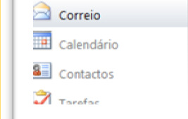 Quando se acede ao Outlook (e-mail) pela primeira vez, aparece uma caixa a pedir o idioma e o fuso horário em que o utilizador se encontra: Em seguida, surge a janela principal do Outlook: