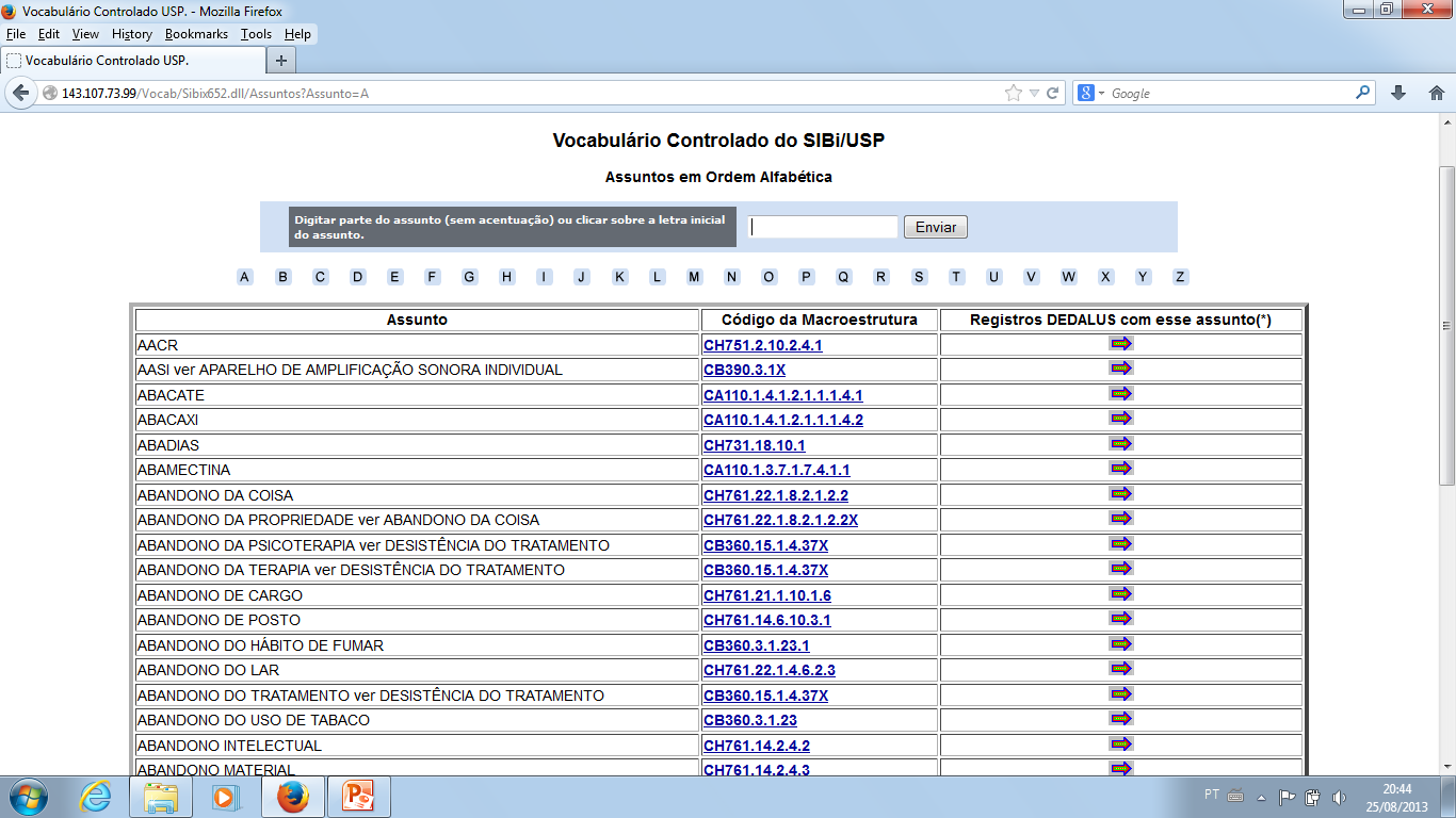 Ordem Alfabética http://143.107.73.