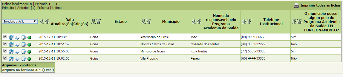 8º Passo Checagem dos formulários preenchidos Em seguida, a SES deverá fazer a checagem dos formulários preenchidos, visualizando a ficha de cada município e verificando se o preenchimento está