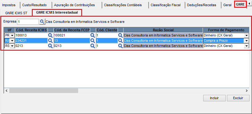 Estadual ST configurada. Esses valores irão para a apuração de ICMS interestadual por estado como um crédito do período. 7 GNRE 7.