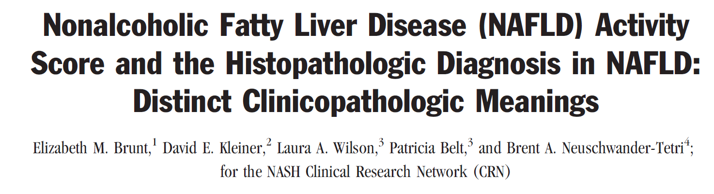 NAS > 5 tem sido usado para estabelecer o diagnóstico de NASH.