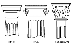 As colunas apresentavam formas diferentes,