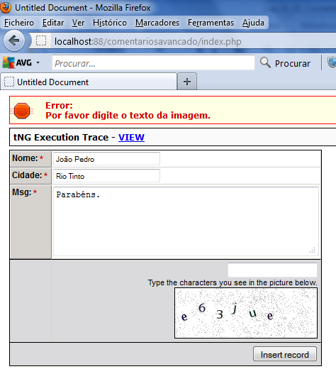 Vamos verificar se realmente o registo foi inserido na tabela, com o status off. 2.4-Mostrar comentários.