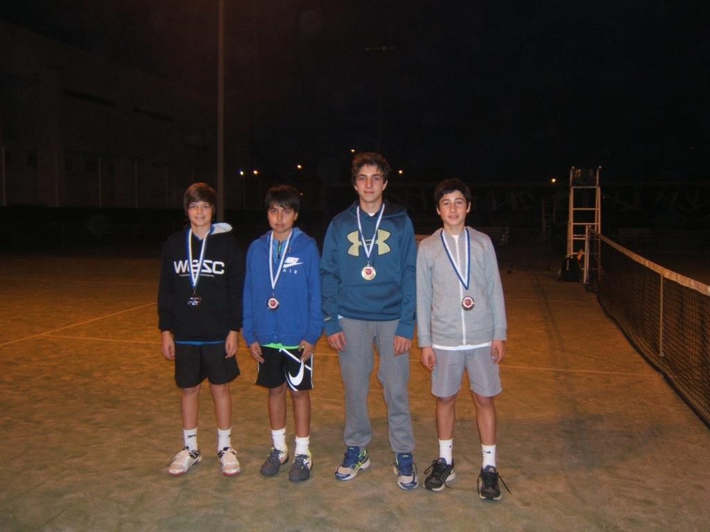 QUADRO DE PARES MASCULINOS SUB14 A dupla constituída por Francisco Pratas (A.A.C) e William Binnie (ETMaia) venceu o quadro de pares masculinos sub14, batendo na final o par