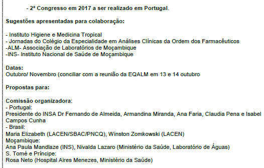 ProMeQuaLab - Organização do 2º Congresso de CQL-PLP- Portugal, 2017 2º