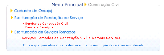 Passo: Cadastro de Obra. 2. Passo: Escrituração Fiscal 3. Passo: Abatimentos 4.