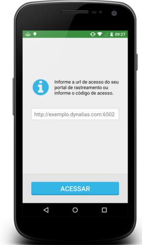 CONFIGURAÇÃO DO APP Após o primeiro acesso ao aplicativo é necessário adicionar o link (url) do sistema de monitoramento, para que o