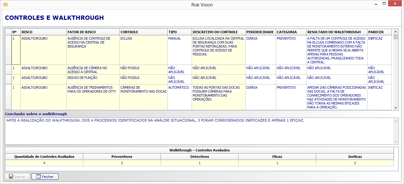 3.11 Controles e Walkthrough Permite fazer um passo a passo