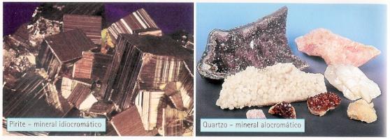 Cor dos minerais Idiocromático mineral que apresenta cor constante.