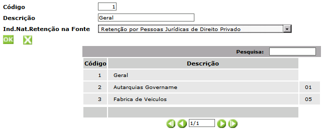 Retenções Tabelas e Lançamentos 3. Livro Fiscal >> PIS/COFINS >> Tabela Retenção DARF (lf00079n) Informe os códigos possíveis de retenção do DARF do PIS e COFINS, exemplo 5.