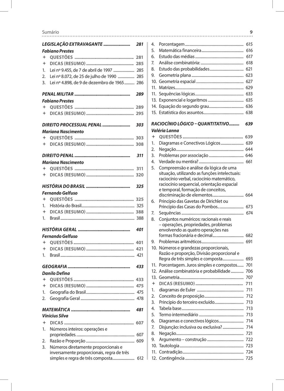 .. 311 Mariana Nascimento QUESTÕES... 311 DICAS (RESUMO)... 320 HISTÓRIA DO BRASIL... 325 Fernando Gelfuso QUESTÕES... 325 1. História do Brasil... 325 DICAS (RESUMO)... 388 1. Brasil... 388 HISTÓRIA GERAL.