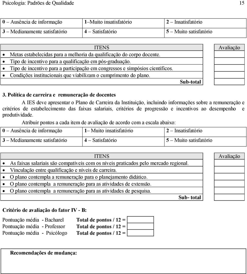 Política de carreira e remuneração de docentes A IES deve apresentar o Plano de Carreira da Instituição, incluindo informações sobre a remuneração e critérios de estabelecimento das faixas salariais,