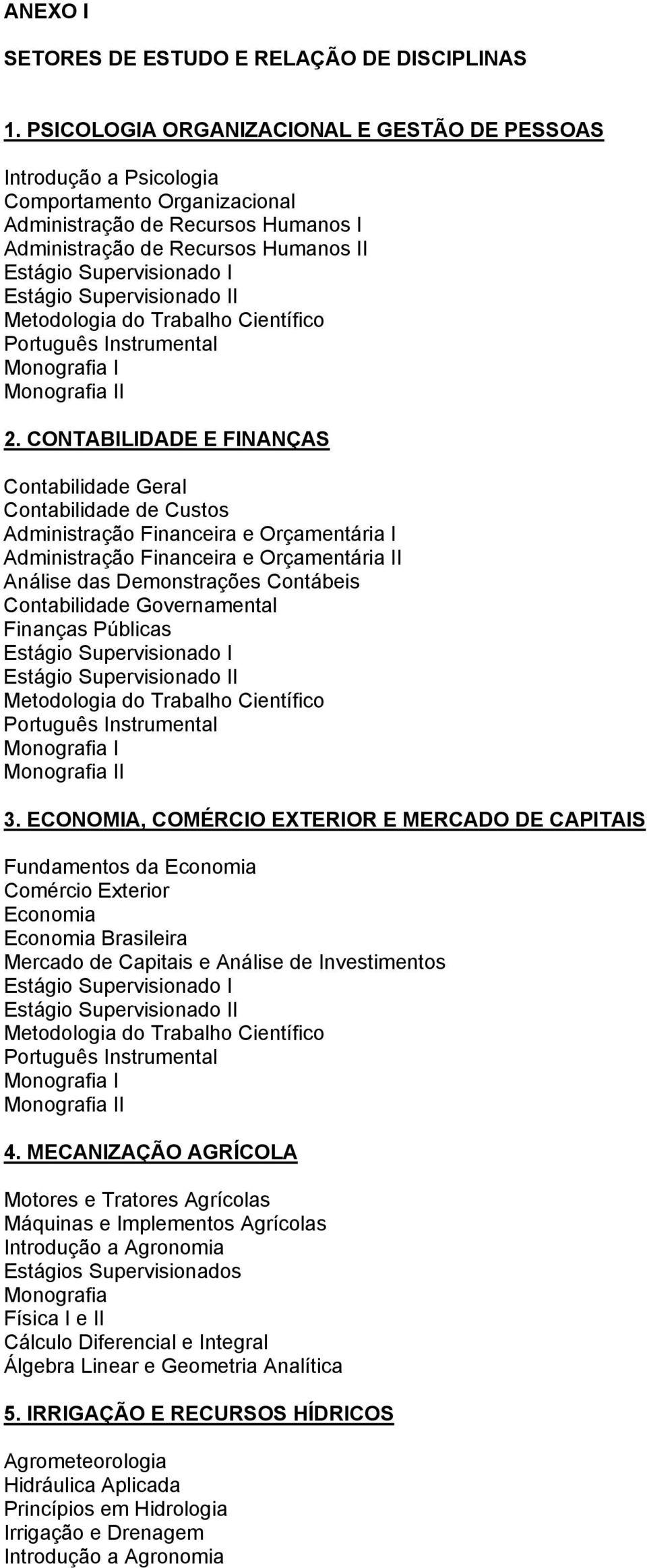 Estágio Supervisionado II Metodologia do Trabalho Científico Português Instrumental Monografia I Monografia II 2.